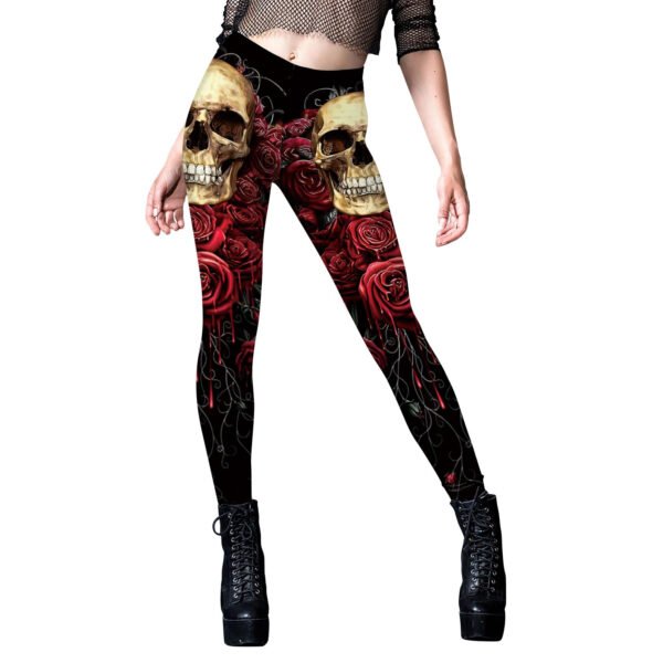 Woman's Skull Spider Web Printed Tight Leggings (4 Style)