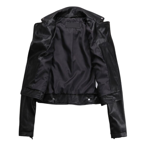 Women's Slim Fit Tassel Detail PU Leather Biker Jacket