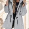 Women's Hooded Drawstring Waist Jacket (2 Colors)