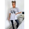 Ladies Love Print Slogan Oversized T-Shirt