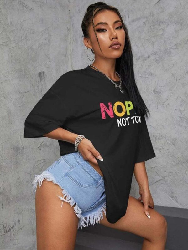 Ladies Oversized "Nope Not Today" Short Sleeves T-Shirt Top
