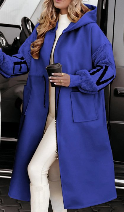 Women's Long Black Hooded Coat (8 Color)