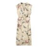 Flower Printed Silk Satin Texture V-neck Short Sleeve Dress