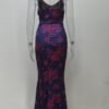 Women's Printed Lace Long Dress