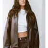 Women's Loose Fit Lapel Collar Regular Jacket