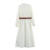 European And American Style Women's Fashion Temperament With Belt Silk Satin Texture Dress