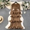 Cake Heavy Industry Pleated Slim Long Dress