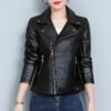 Women's Slim Fit Faux Leather Biker Jacket