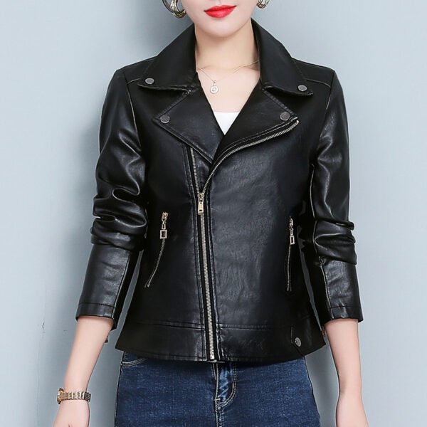 Women's Slim Fit Faux Leather Biker Jacket