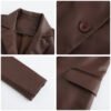 Women's Single Button Faux Leather Blazer