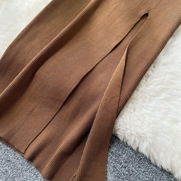 7724b168-0fab-4d44-aa07-3433a1a03056 Women,s Two-piece Knitted Vest Skirt Dress