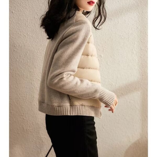 Ladies Warm Jacket with Knit Sleeves