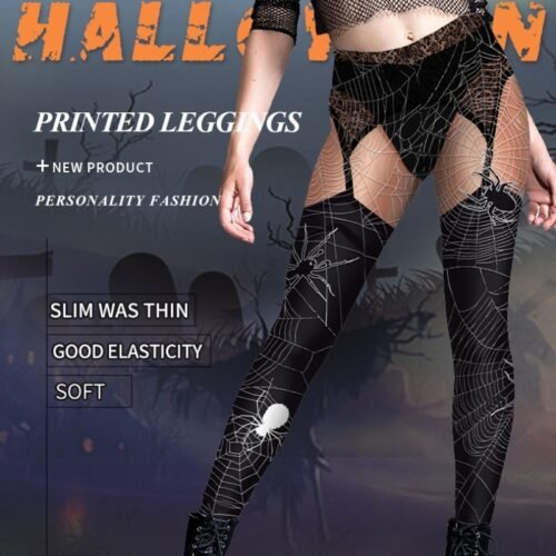 Woman's Skull Spider Web Printed Tight Leggings (4 Style)