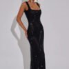 8278d5f5-bc5c-40e9-a866-2936572cf01d Women,s Double-shoulder Strap Sequins Dress