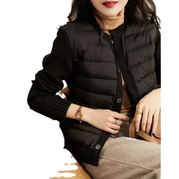 Ladies Warm Jacket with Knit Sleeves