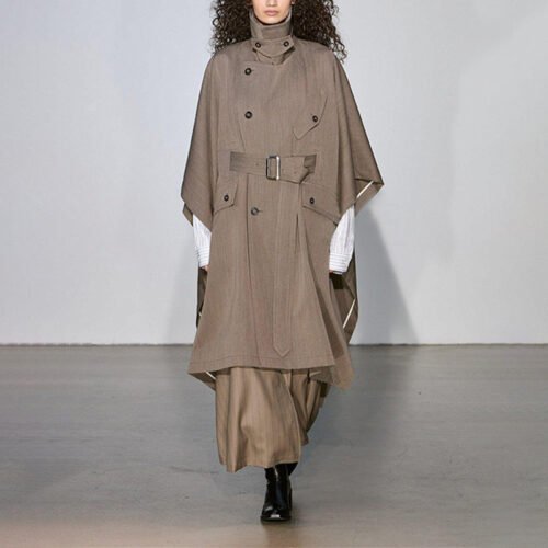 Women's Loose-Fit Cape Trench Coat