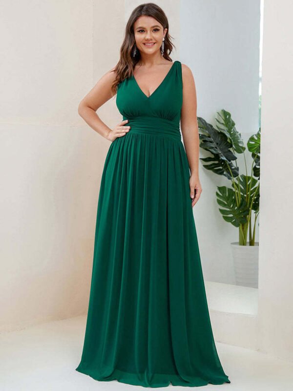 890bf82c-37ec-42d7-b48c-420b0029adb9 Women,s Deep V-neck Bridesmaid Plus Size High Waist Dress
