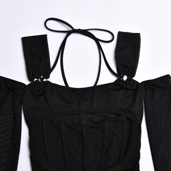 8b3959c7-074a-41c1-b1ee-c2abfb0f8043 Women's Sling Tight Dress Fashion Backless Mesh See-through Hip Skirt