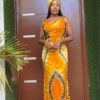 Women's Fashionable Printed Suspenders Slim Fit Long Dress Long Dress Scarf