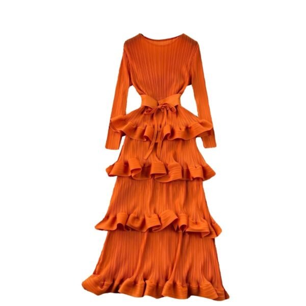 Cake Heavy Industry Pleated Slim Long Dress