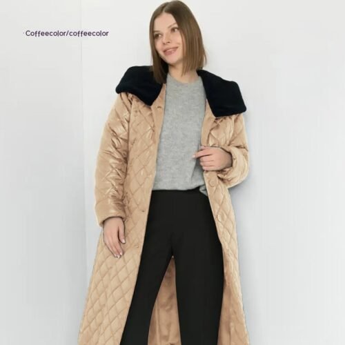 Women's Padded Jacket with Big Fur Collar