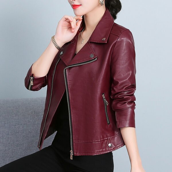 Women's Slim Fit Faux Leather Biker Jacket