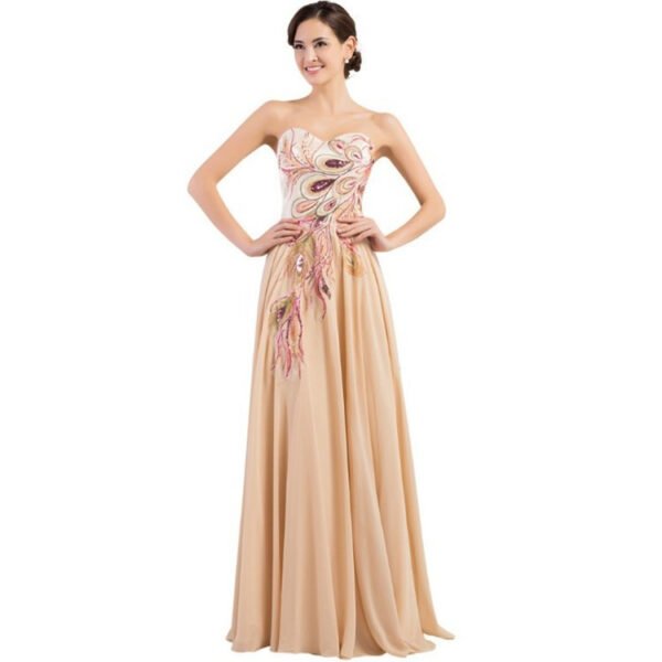 9df37e15-d63b-4b43-a326-dbc361d722a9 Women,s Embroidered Peacock Heart Dress