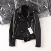 Women's Black Faux Leather Biker Jacket