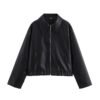 Women's Cropped Leather Jacket
