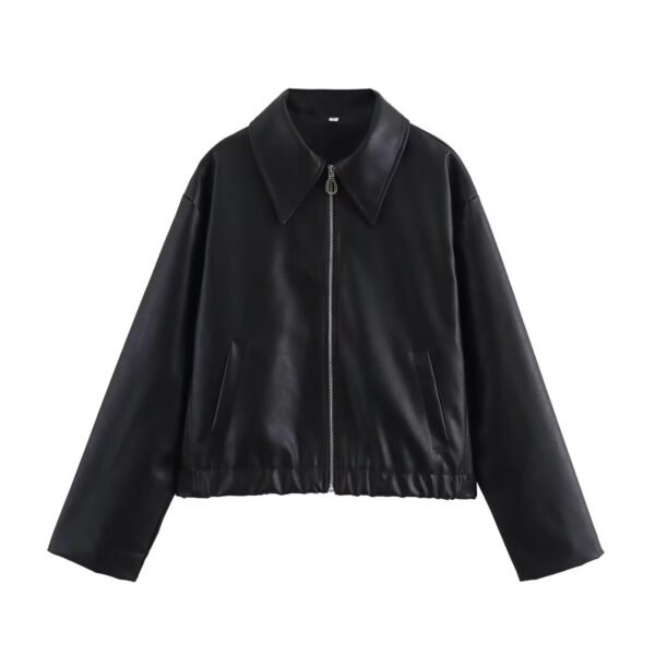 Women's Cropped Leather Jacket