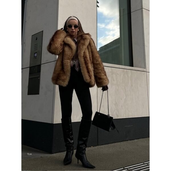 Women's Faux Fur Spandex Coat