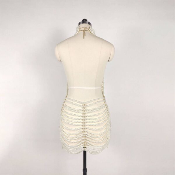 Beaded Halter Fashion Party Banquet Performance Dress
