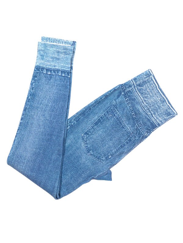 Women's High Waist Nylon Spandex Jean Print Leggings (3 Colors)
