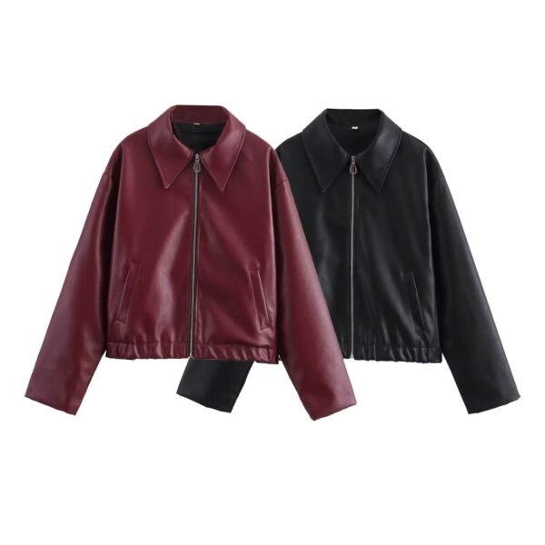 Women's Cropped Leather Jacket