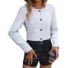 Fall Winter Top Classic Style Short Plaid Coat
