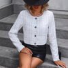 Fall Winter Top Classic Style Short Plaid Coat
