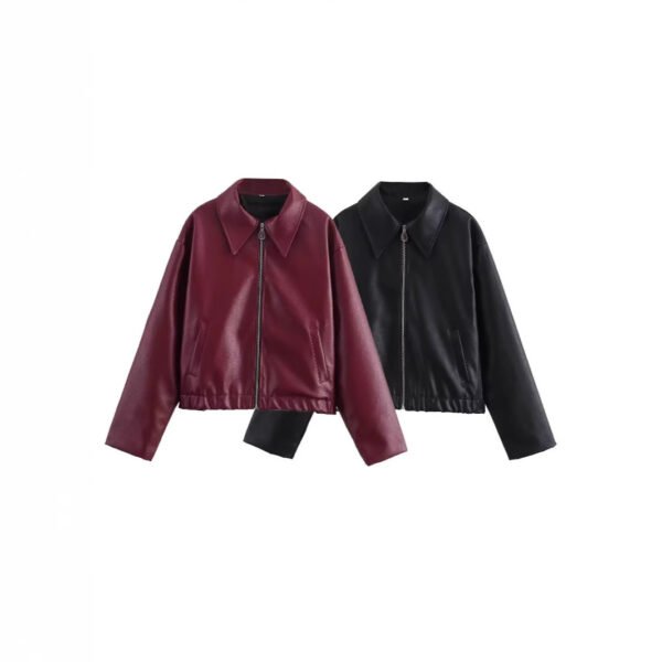 Women's Cropped Leather Jacket