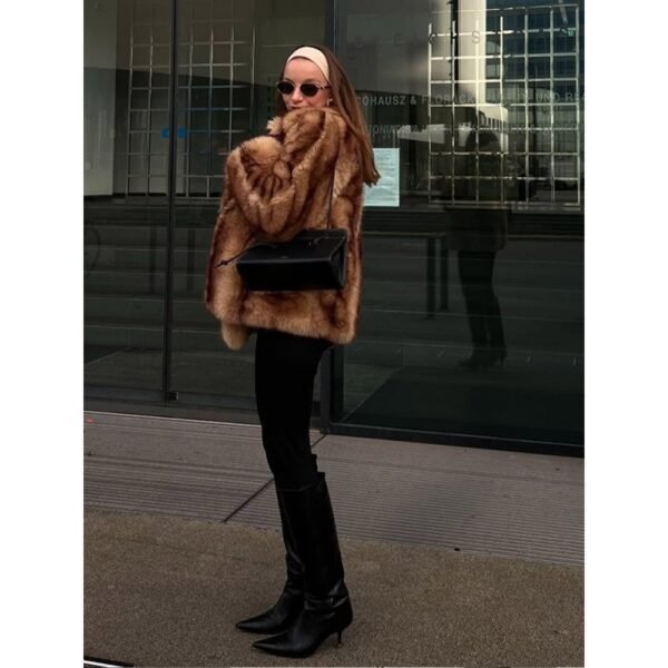 Women's Faux Fur Spandex Coat