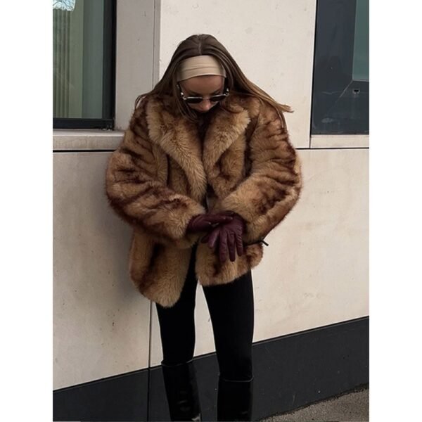 Women's Faux Fur Spandex Coat