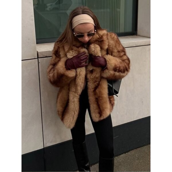 Women's Faux Fur Spandex Coat