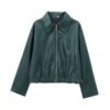 Women's Cropped Leather Jacket