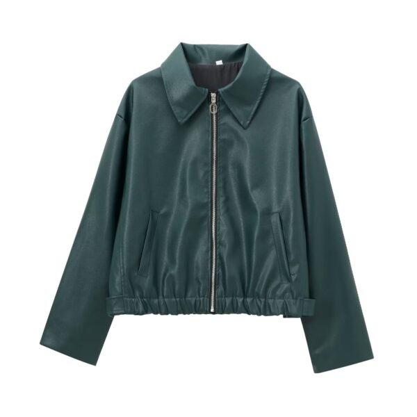 Women's Cropped Leather Jacket