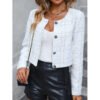 Fall Winter Top Classic Style Short Plaid Coat