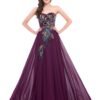 Embroidered Peacock Heart Collar Dress Chiffon