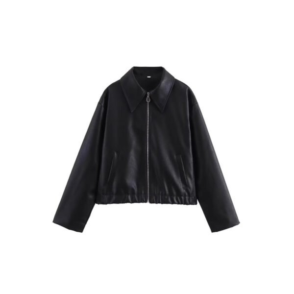 Women's Cropped Leather Jacket