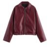 Women's Cropped Leather Jacket
