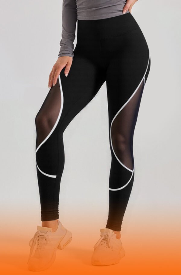 Women's High Waist Chemical Fiber Blend Yoga Running Leggings