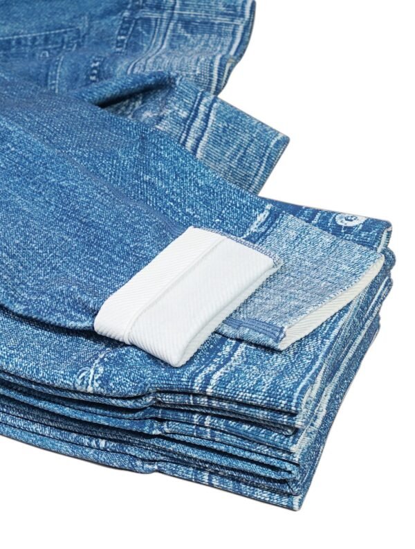 Women's High Waist Nylon Spandex Jean Print Leggings (3 Colors)