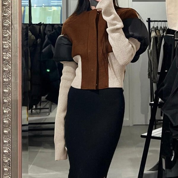 Women's Slim Fit Solid Color Extra Long Sleeve Jacket