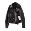 Women's Black Faux Leather Biker Jacket